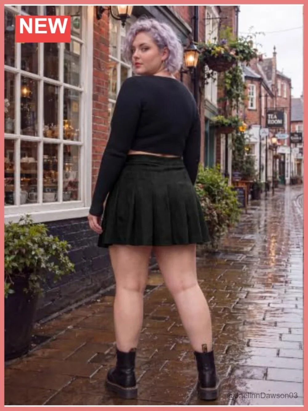 Plus Size Suede Pleated Skort with Pockets High Waist Mini